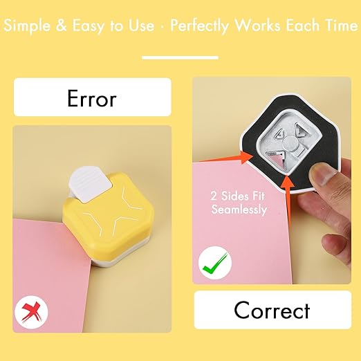 3 in 1 Diagonal Corner Punch, 3 Way Corner Paper Punch for Paper Crafts, Journals, Greeting Cards, Postcards, DIY Projects, Invitations Cards, Gift Tags, and Scrapbooking-DeskLoop Office