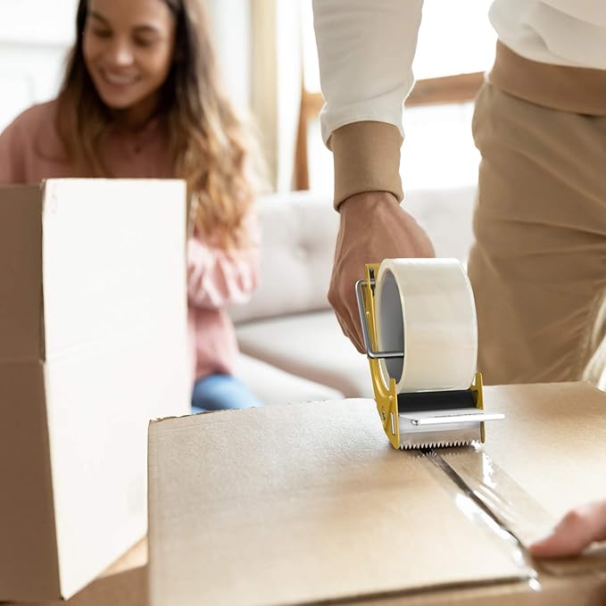 Fast Reload 2 Inch Tape Gun Dispenser Packing Packaging Sealing Cutter TG01 (TG01-YLW)-DeskLoop Office