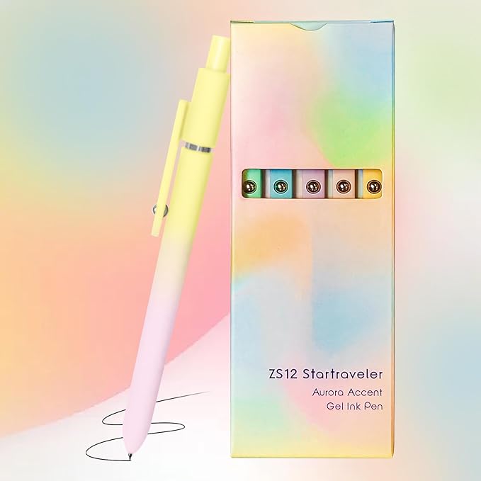 Gel Pens, 5 Pcs Medium Point Smooth Writing Pens Cute Pens for Women, High-End Series 0.7mm Black Ink Pens for Journaling Note Taking, School Office Supplies (5 Pcs Gradient Morandi)-DeskLoop Office