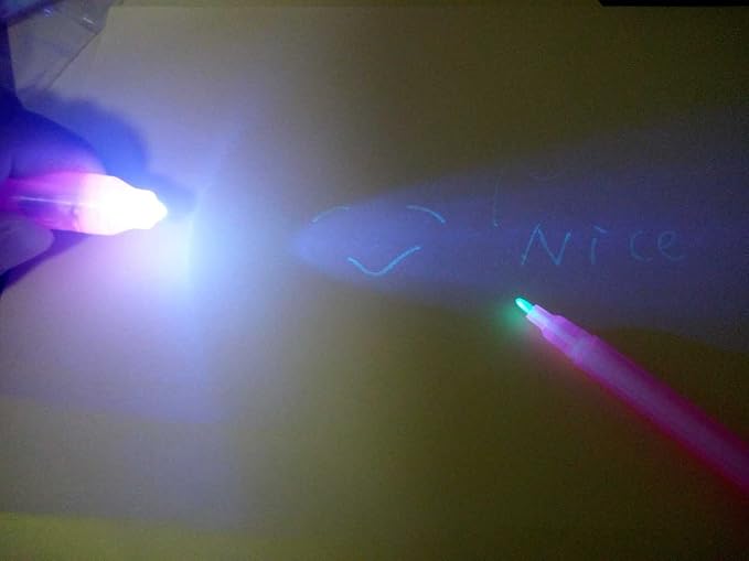 Invisible Ink Pen with UV Light Secret Message Pen Spy Pens Magic Invisible Markers Classroom Gifts for Students, Party Favors for Kids 8-12, Goodie Bag Stuffers for Kids-DeskLoop Office