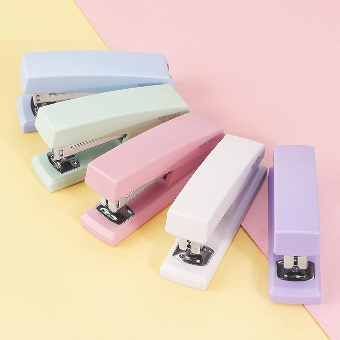Tamaki Stapler, Office Stapler, Small Staplers for Desk, Pink-DeskLoop Office