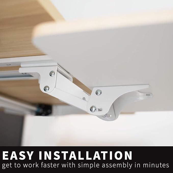 VIVO Adjustable Computer Keyboard and Mouse Platform Tray Ergonomic Under Table Desk Mount Drawer Underdesk Shelf, Light Wood, MOUNT-KB03C-DeskLoop Office