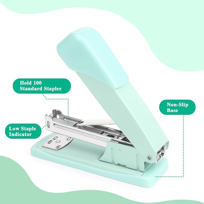 Tamaki Stapler, Office Stapler, Staplers for Desk(Green)-DeskLoop Office
