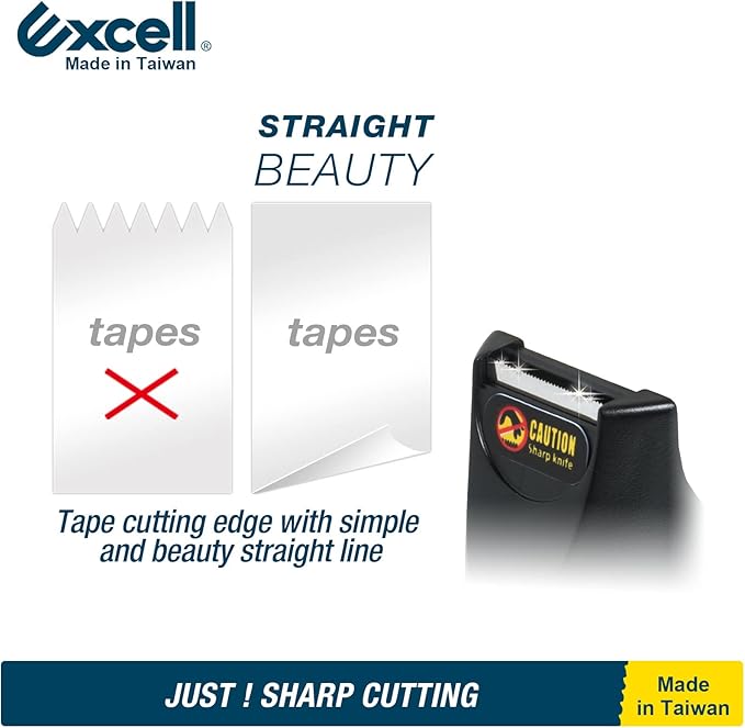 Excell EX-115BK Mini Desktop Tape Dispenser (1" core) with Adhesive Bottom, Tape Dispenser Desk for Home, Office, School and Gift Store Wrapping Purpose- 1Pack (1)-DeskLoop Office