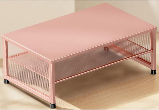 Computer Monitor Stand Riser, Desk Organizers and Accessories, Printer & Laptop Stand, Office Desk Accessories & Desktop Workspace Organizers for Office Supplies (Rose Gold)-DeskLoop Office