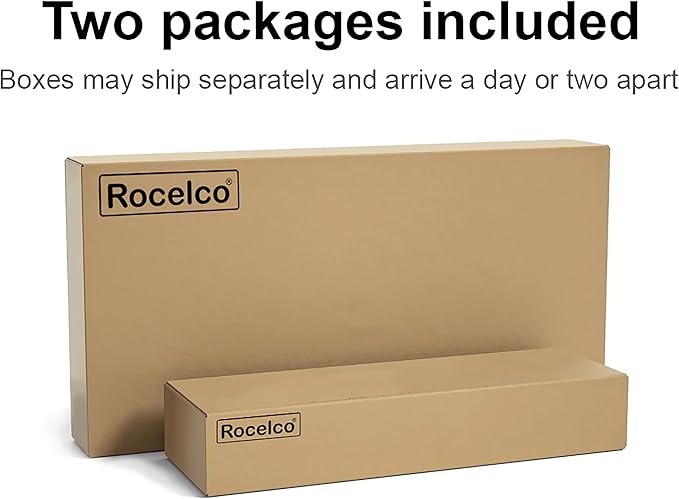 Rocelco 40" Height Adjustable Standing Desk Converter with AC Outlet USB Charger and Dual Monitor Arm Mount - Sit Stand Up Tabletop Riser - Sliding Keyboard Tray - Black (R DADRB-40-ACUSB-MA2)-DeskLoop Office