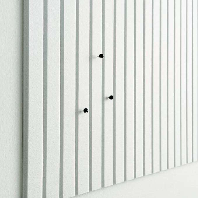 Large Cork Boards for Walls Black Felt Board Alternative - Slat Wall Paneling, Felt Bulletin Board Tiles for Office Decor, Push pin Board Office Wall Organizer -12-Pack (Milky White)-DeskLoop Office