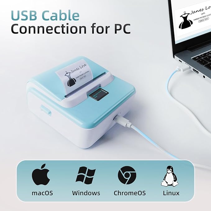 ORGSTA Label Maker Machine with Tape, T003 Thermal Label Maker, 3.15 Inch Bluetooth Label Printer Compatible with Phone & PC, Sticker Printer Barcode Thermal Maker for Small Business, Home, School-DeskLoop Office