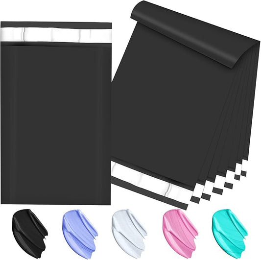 120-Piece Black Poly Mailers - 6x9 Inch Shipping Envelopes with Self-Adhesive Seal, Waterproof, and Tear-Proof Postal Bags-DeskLoop Office