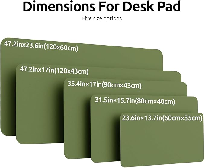 YSAGi Leather Desk Pad Protector, Office Desk Mat, Large Mouse Pad, Non-Slip PU Leather Desk Blotter, Laptop Desk Pad, Waterproof Desk Writing Pad for Office and Home (Green, 47" x 17")-DeskLoop Office