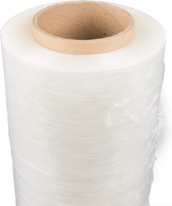 PackageZoom 4 Rolls 18" x 1500 Ft Stretch Wrap Heavy Duty, Industrial Strength Shrink Wrap, 55 Gauge High Performance Stretch Film Replaces 80 Gauge Low Films, Clear Hand Stretch Wrap-DeskLoop Office