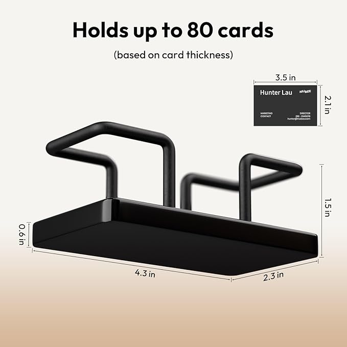NIUBEE Acrylic Business Card Holder: Metal Business Card Display Stand for Desk - Frosted Gift Card Organizer for Office, Reception, Desktop (Black) - 2pack-DeskLoop Office