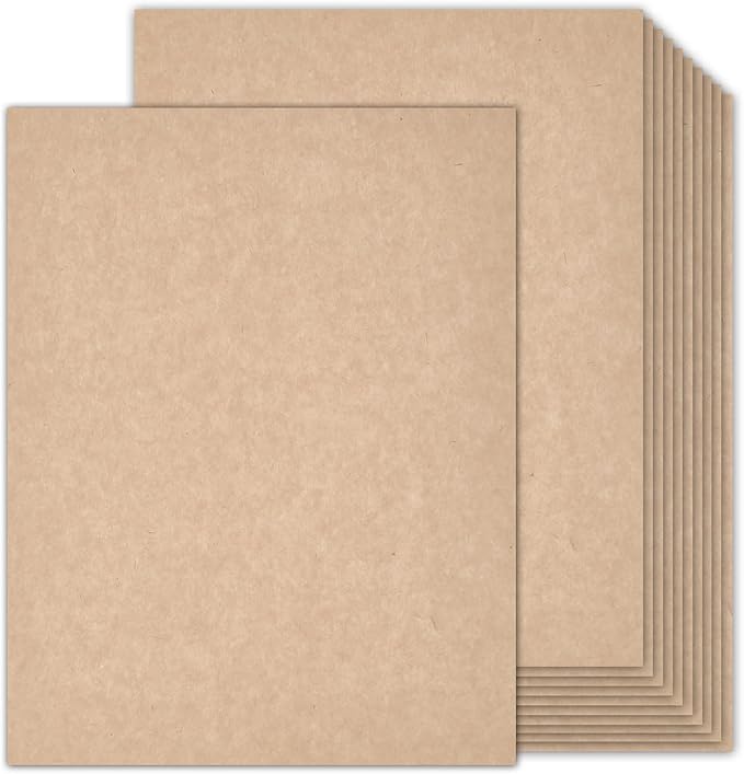 100 Sheets Parchment Cardstock 8.5 x 11 Textured Printer Paper, Goefun 90lb Tan Card Stock Printer Paper for Scrapbooking, Cardmaking, Invitations and Crafts-DeskLoop Office