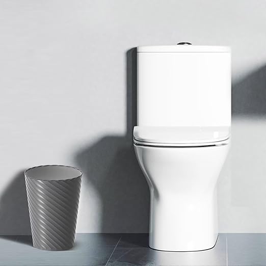 Bathroom Trash Can, 3 Pack 1.8 Gallons Small Trash Can with Trash Bags, Bathroom Garbage Can, Plastic Trash Bin, Round Waste Basket for Bath,Bedroom, Office, Kitchen, Room, Compact Space (Grey)-DeskLoop Office