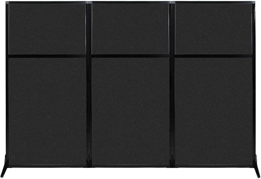 Versare Office Workstation Screen | Portable Wall Divider | Modern Cubicle | Freestanding Privacy Screen | Flexible Work Space | 3 Panels | 99" Wide x 70" Tall Black SoundSorb Panels-DeskLoop Office