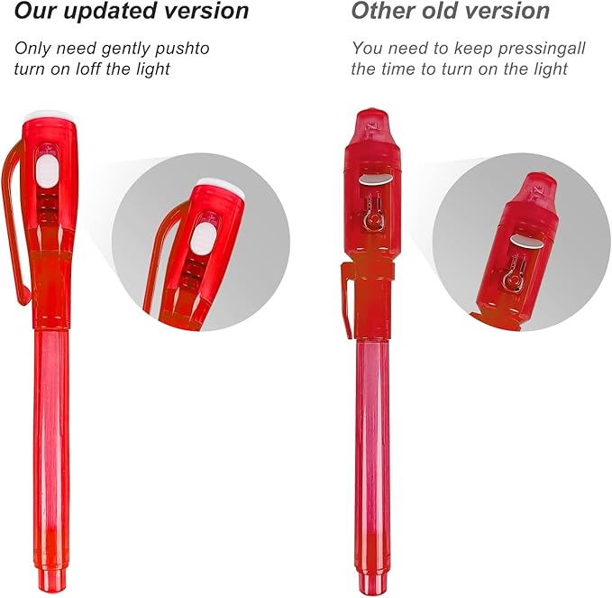 Invisible Ink Pens, 28 Pack Spy Pen Invisible Disappearing Ink Pen with UV Light, Upgrade Exquisite Packaging Magic Pen for Secret Message, Birthday Party, and Kids Halloween Goodies Bags Toy-DeskLoop Office