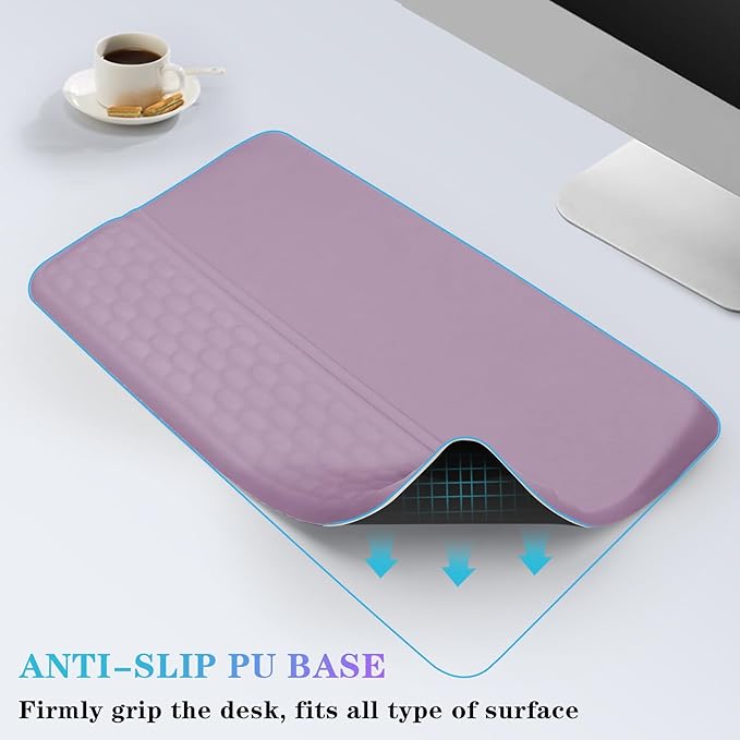 Computer Keyboard Stand with Wrist Rest, Ergonomic Tilted Keyboard Holder - Keyboard Riser with Wrist Pad - Keyboard Tray Support for Office Home - Purple-DeskLoop Office