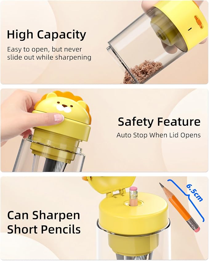 Zmol Fully Automatic Pencil Sharpener, Lion Pencil Sharpener - Image 9