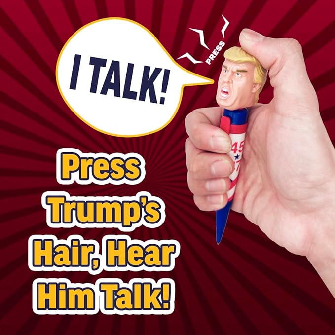 OUR FRIENDLY FOREST Talking Donald Trump Pen - 45-47 Victory Edition with 8 New Lines in His Real Voice - Patriotic Desk Gift for Husband