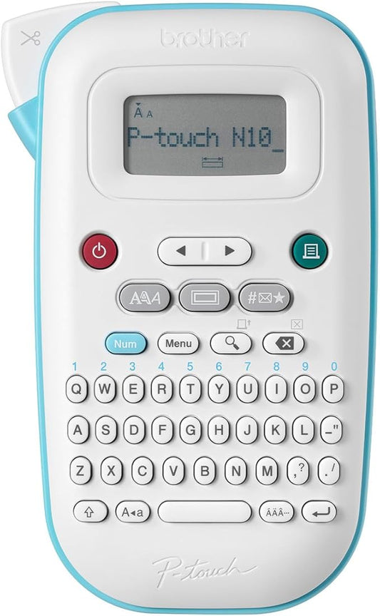 Brother P-Touch PT-N10 Personal Handheld Label Maker, Portable and Prints, P-Touch Btag ~½” (12mm) Wide Color Personalized Label Tapes,-DeskLoop Office
