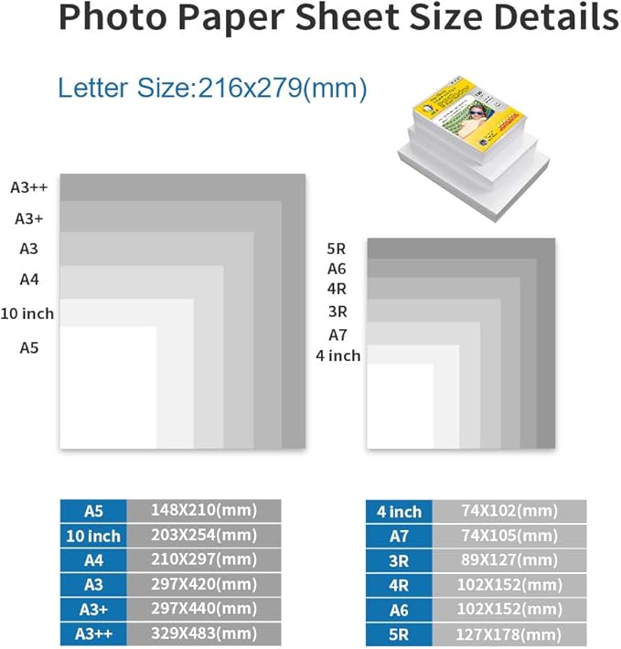 MR.R Single Side High Glossy Inkjet Photo Paper Letter Size 8.5"x11" with 100 sheets per pack 135gsm 35LB-DeskLoop Office