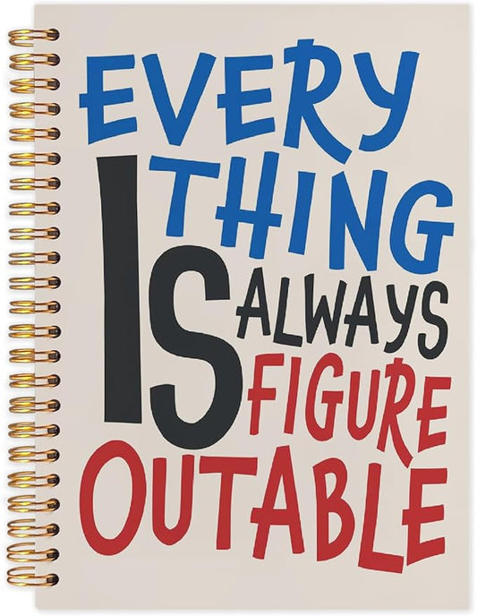 SNNDER Everything Is Figureoutable Inspirational Notebook Journal, Affirmation Journal for Women Men, Positive Affirmation Gifts, Motivational Hardcover Spiral Notebooks 5.5x8.3 Inch-DeskLoop Office