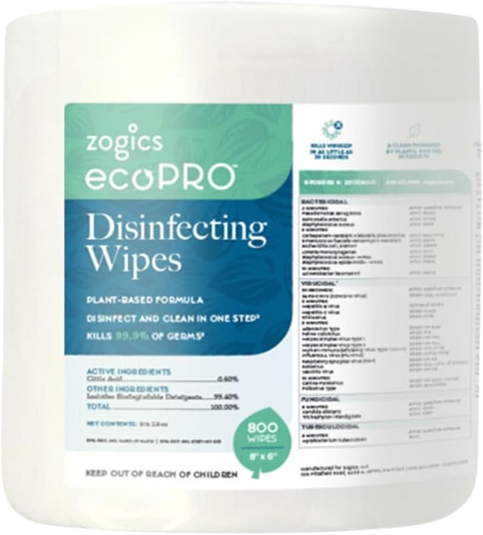 ecoPRO™ Plant-Based Disinfecting Wipes (800 Wipes) with Reusable Dispensing Bucket-DeskLoop Office