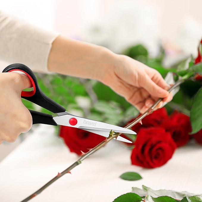 Scissors Bulk black 6-Pack, All Purpose Stainless Steel Sharp Scissors for Office Home General Use Craft Supplies, High/Middle School Classroom Class Older Kids Set, Right/Left-DeskLoop Office