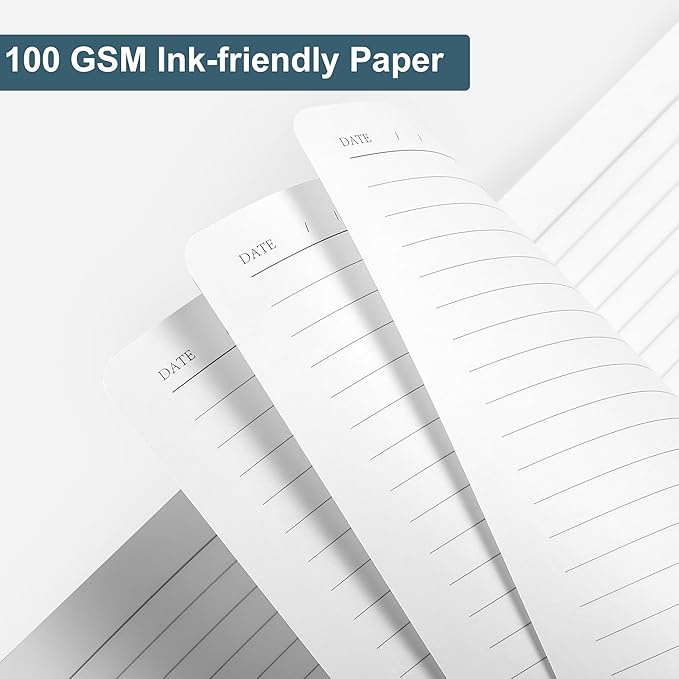 CAGIE Lined Journal Notebook, 320 Pages College Ruled Notebook, 100 Gsm Paper Thick Journal, A5 Hardcover Leather Journals for Writing Women Men, 5.7x8.3 In, Blue-DeskLoop Office