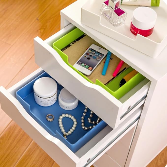 Letter-Size Tray, A4 Plastic Paper Holder File Organizer, Stackable Letter Tray for Office, School, Home Storage (Green)-DeskLoop Office