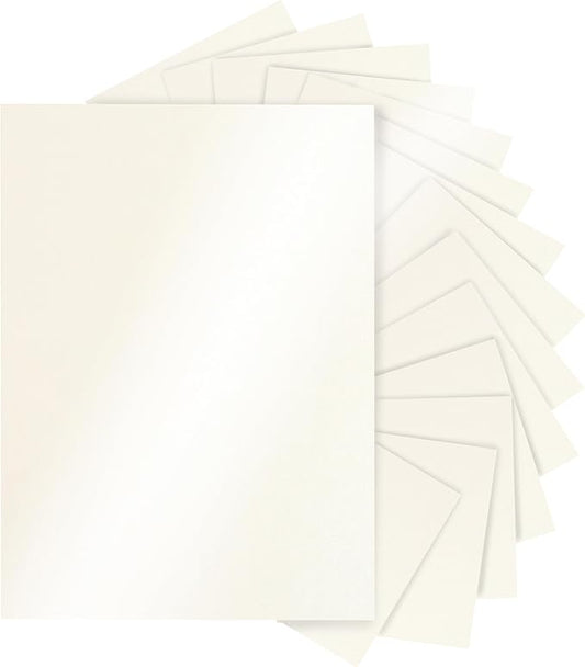 120 Sheets Cream Shimmer Cardstock 8.5 x 11 Off White Paper, 250gsm/92lb Premium Glossy Paper Card Stock for DIY Cards Making, Wedding Invitations, Anniversaries, Business Cards, Menus-DeskLoop Office