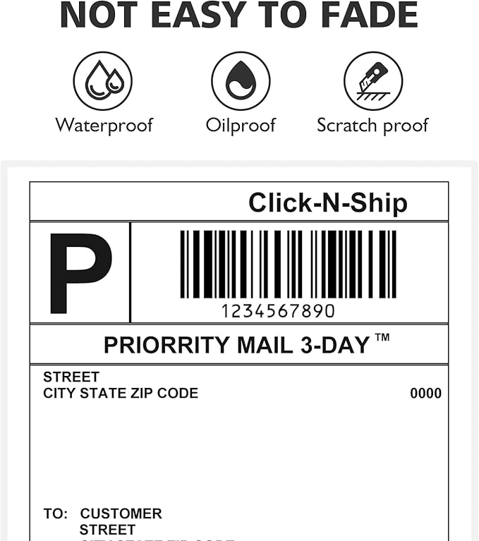 4"x6" Direct Thermal Shipping Labels 600 Lables/2 Roll (300 Pcs per Roll) Compatible with Zebra Rollo Beeprt Printer Permanent Adhesive-DeskLoop Office