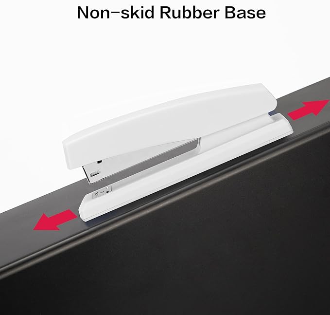 Deli Stapler, Desktop Stapler, 2 Pack, Office Stapler, 25 Sheet Capacity, Includes 2000 Staples and 2 Staple Removers, 2 Pack, White-DeskLoop Office