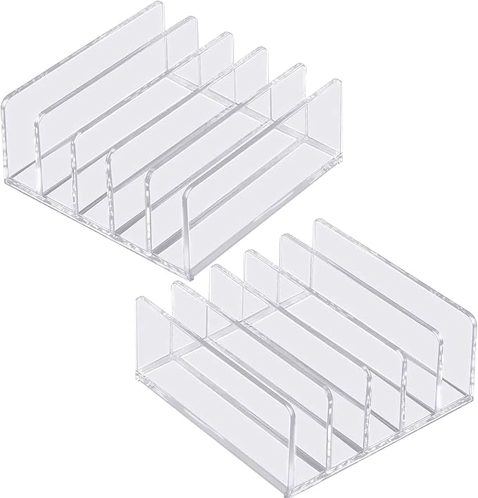 Acrylic Mail Organizer for Sorting Mail, Business Card 2Pack, 5 Slots Mail - Image 5