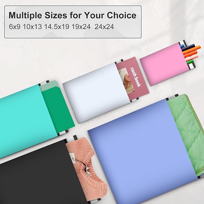 Large Poly Mailers 19x24 Inch 100 Pack, Shipping Bags for Clothing with Self-Sealing Tear-Resistant, Waterproof Poly Bags, Mailing Envelopes for Small Business (Black)-DeskLoop Office