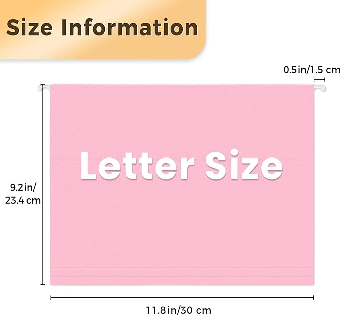 SUNEE 25 Pack Hanging File Folders, Bright Folders, Hanging File Folders Letter Size with 1/5-cut Tabs, Stay Organized for Your Home and Office Bulk File and Documents-DeskLoop Office