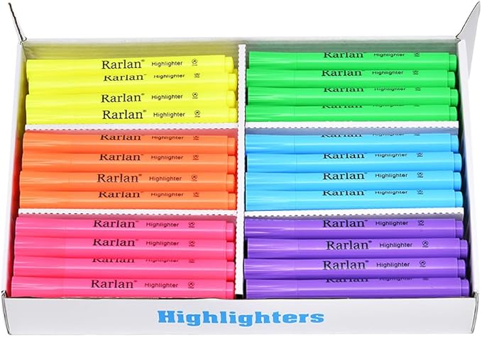 Highlighters, Chisel Tip, Assorted Fluorescent, 72 Count Bulk Pack-DeskLoop Office