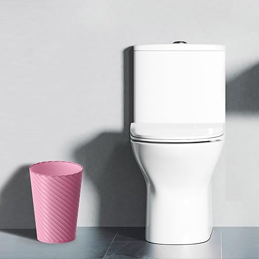 Bathroom Trash Can, 3 Pack 1.8 Gallons Small Trash Can with Trash Bags, Bathroom Garbage Can, Plastic Trash Bin, Round Waste Basket for Bedroom, Office, Compact Space (Pink Purple Green)-DeskLoop Office