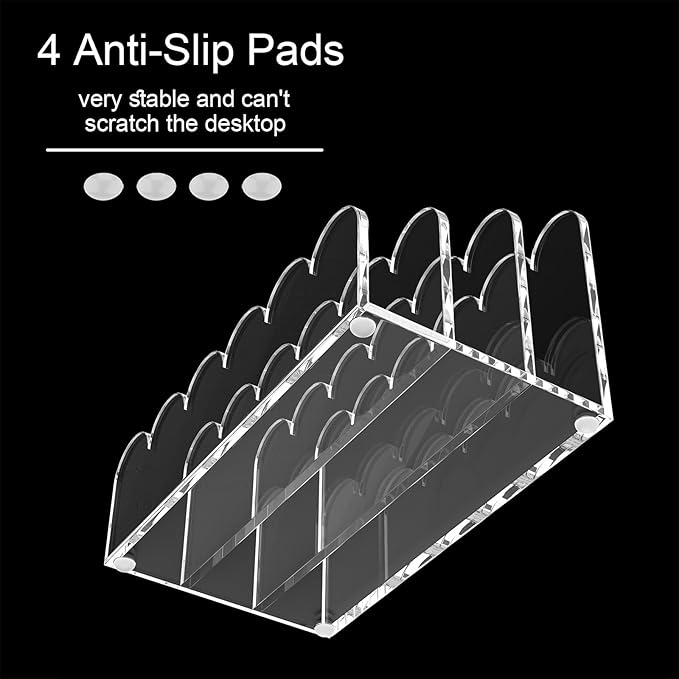 YAGELI 2 Pack 3-Slot Acrylic Mail Organizer for Desktop – Scalloped Clear Document Sorter, Vertical File Holder for Office/Home, Space-Saving Desk Organizer for Letters, Bills, Stationery-DeskLoop Office