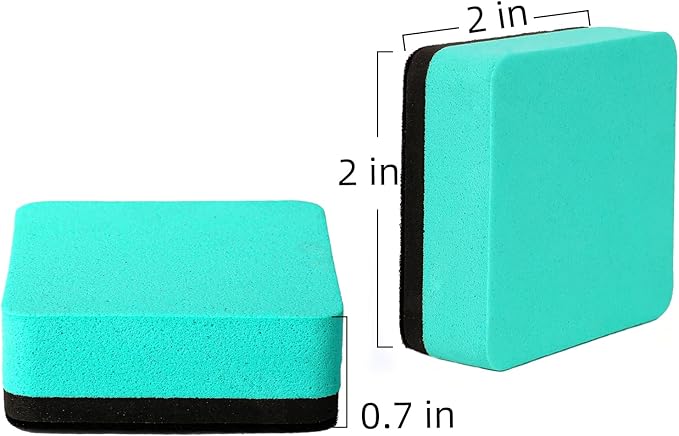 Dry Erase Erasers, 48 Pack Magnetic Whiteboard & Chalkboard Cleansers, Small Magnetic Erasers (Green)-DeskLoop Office