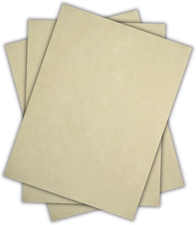 150 Natural Parchment 65lb Cover Paper Sheets 8.5X14 Inches Cardstock Weight Colored Sheets 8.5" X 14" (8.5X14 Inches) Legal|Menu Size - Printable Old Parchment Semblance-DeskLoop Office