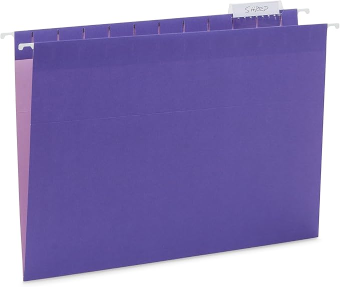 Blue Summit Supplies 25 Jewel Tone Hanging File Folders Letter Size with Tabs, Reinforced Hanging File Folders Jewel Tone, Includes Plastic Tabs and Inserts-DeskLoop Office