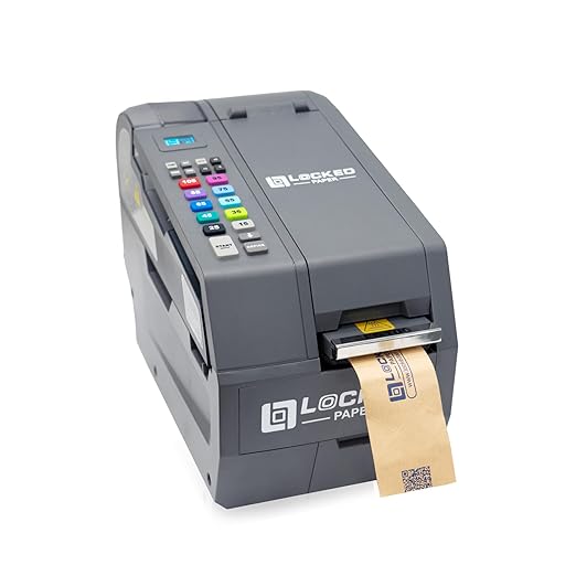 Automatic Kraft Tape Dispenser, Up to 3" Width, One-Touch Moistening & Heating, Grey, LockedPaper-EG100-DeskLoop Office