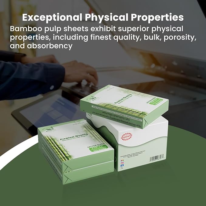 Bamboo Printer Paper - 8 1/2” x 11”- 20LB Multipurpose White Paper - Made from Bamboo Fiber, Renewable Resources, Zero Trees Used - 3 reams (1500 Sheets)-DeskLoop Office