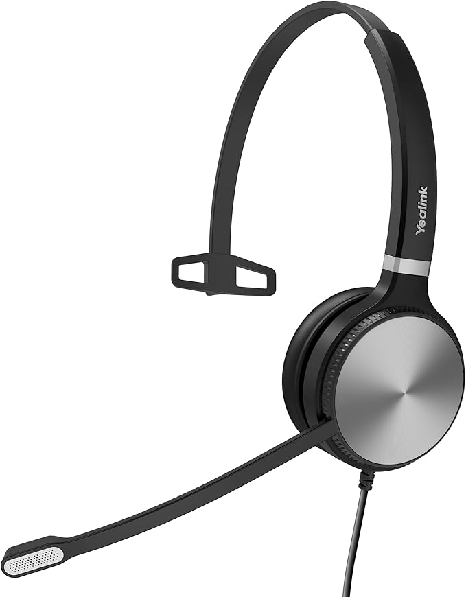 Yealink UH36 Professional USB Headset, Wired Headphones for Work Calls and Music, Headset with Noise Cancelling Mic for Computer PC Laptop(for Teams Certified, Mono,3.5mm Jack/USB Connection)-DeskLoop Office