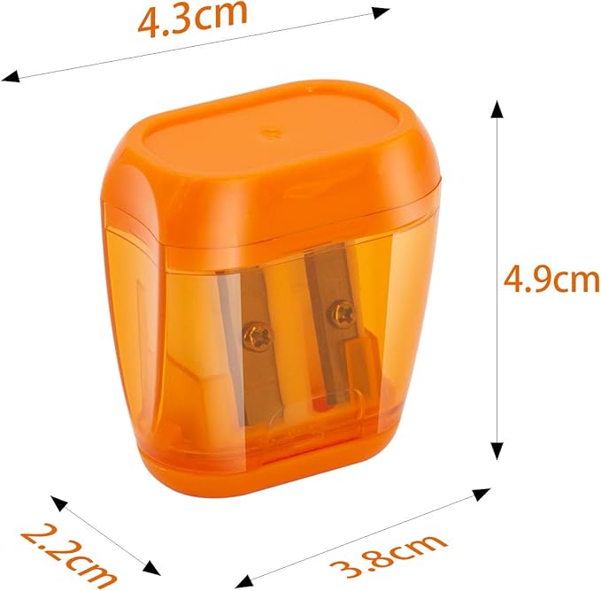KIDMEN Manual Pencil Sharpeners,2 Holes Compact Sharpener with Lid for Kids, School and Office-12 Pack-DeskLoop Office