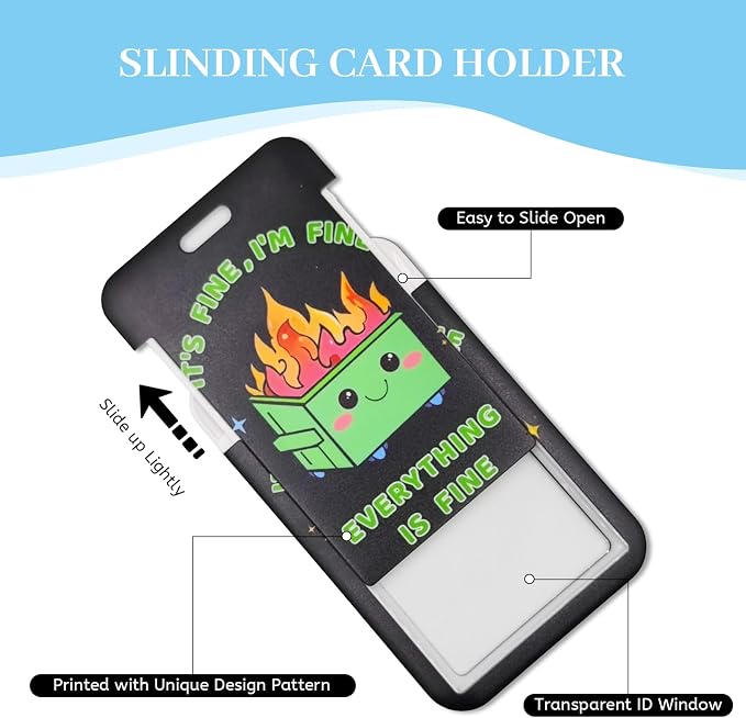 Hancynir Lanyards for Id Badges, Dumpster on Fire Badge Holder - Image 6