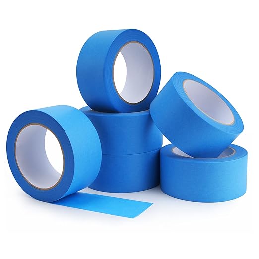 Lichamp Blue Painters Tape Bulk, 6 Pack 1.9 inch Wide by 55 Yards Paper Tape, Blue Tapes for Crafts Arts-DeskLoop Office
