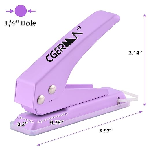 Single Hole Puncher, 3 Pack , 1/4" Hole, 50% Labor Savings, Heavy Duty Metal Punch, 15 Sheet Capacity, for ID Cards, Chipboard, Art Project, Crafts Easy Punching,-DeskLoop Office