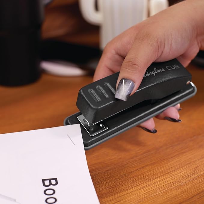 Swingline Stapler, Cub Compact Desktop Stapler, 20 Sheet Capacity, Metal, Matte Black (S701068)-DeskLoop Office